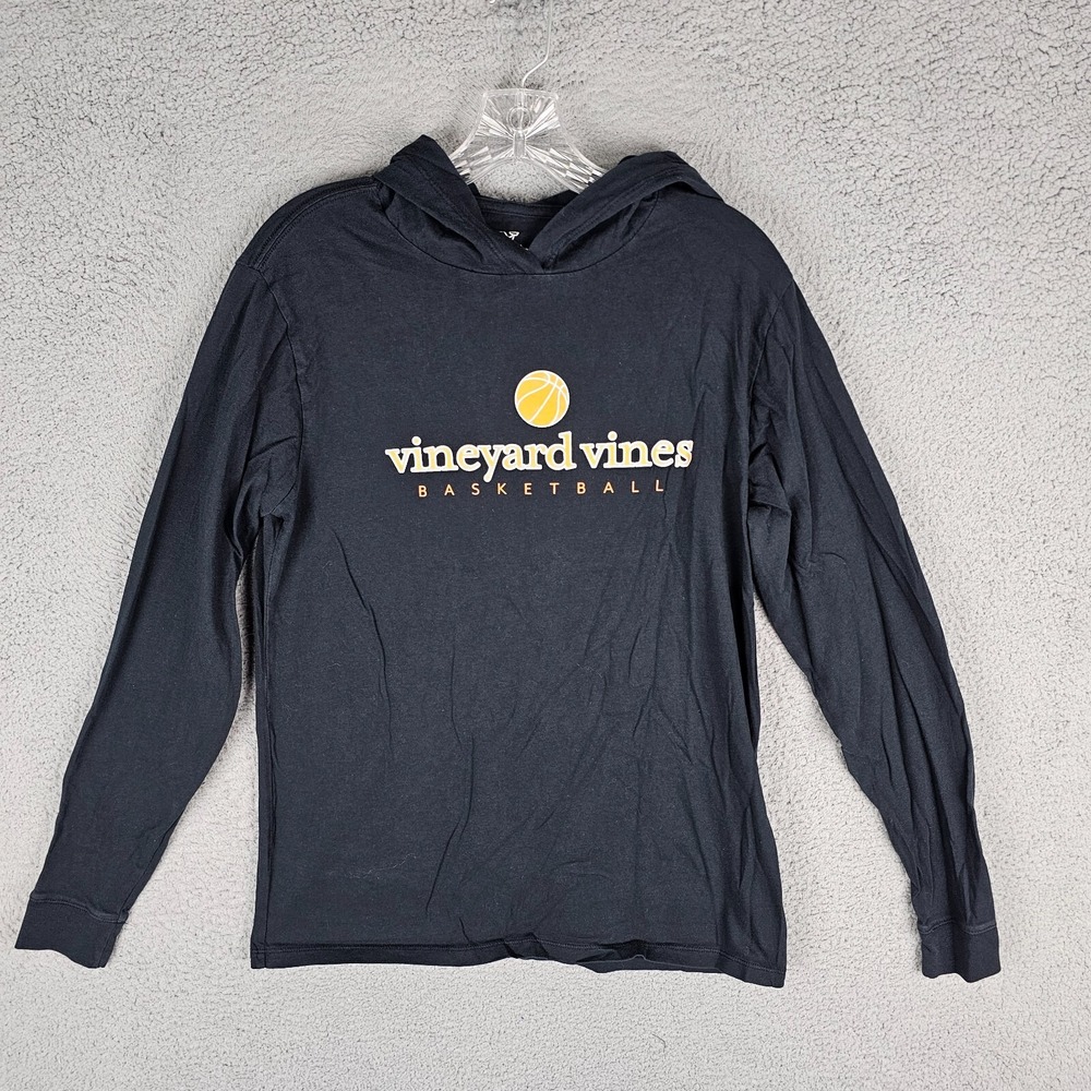 Vineyard Vines Hoodie Mens Small Black Basketball Performance Pullover 1V014976